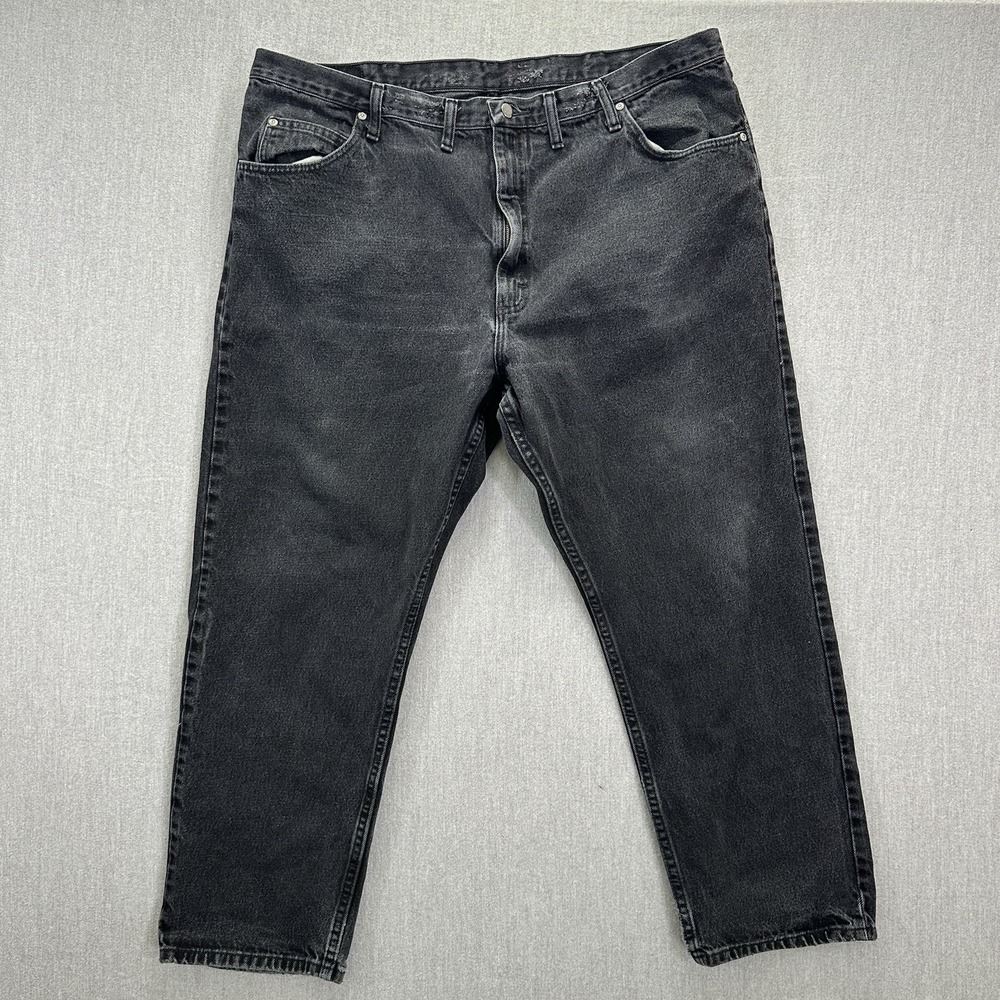 Wrangler‎ Jeans Men's 44x30 Black Wash Regular Fit Denim Authentic Workwear